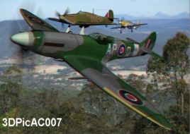 World War 2 WWII WW2 Fighter Aircraft 3D Anaglyph Spitfire P51 Mustang Hawker Hurricane